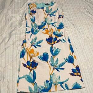 Sleeveless size 4 dress with fitted waist and side pockets